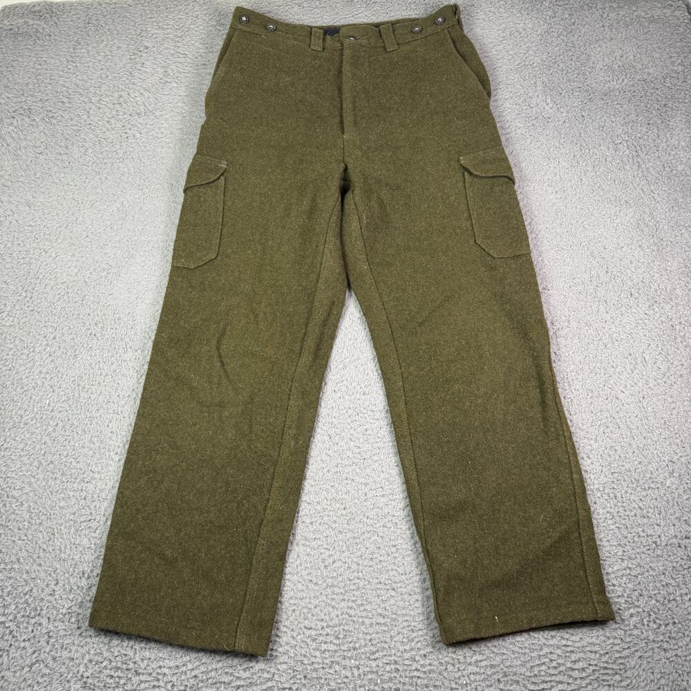 Filson Mackinaw Wool Pants Mens 32x29 Forest Green Heavy Virgin Wool Cargo USA